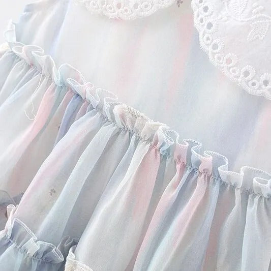 Ju Ju Jam girls dress with flower patterns and ruffled frill hem

