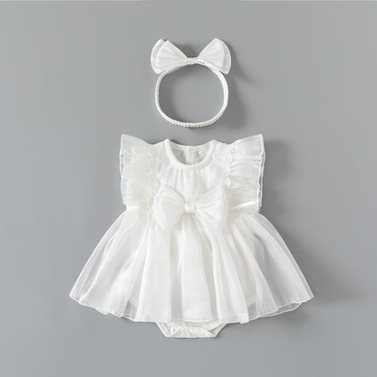 Elegant Bloom Baby Girls Romper Dress Set