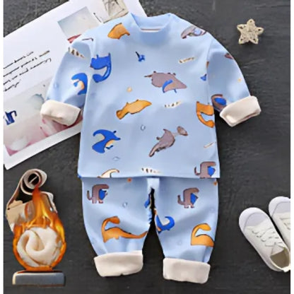 Ju Ju Jam Dino World Boys Fleece Set – a snug and charming choice for little dino lovers.