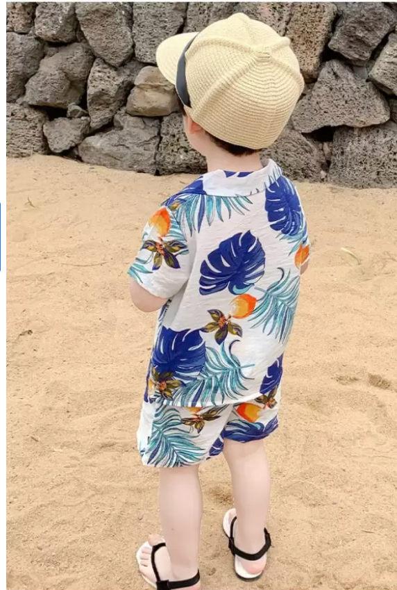 Boy enjoying in Vacation Boys Clothing Set by Ju Ju Jam