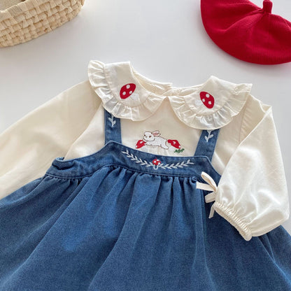 Baby girl in Valentina embroidered dress and top set – Ju Ju Jam

