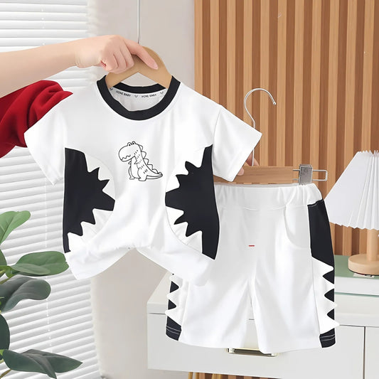 Ju Ju Jam White Dino Comfy Casual Set for Baby Boys β Soft Everyday Outfit
