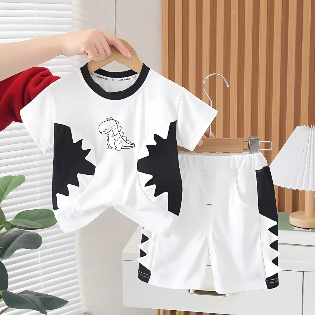 Ju Ju Jam White Dino Comfy Casual Set for Baby Boys – Soft Everyday Outfit

