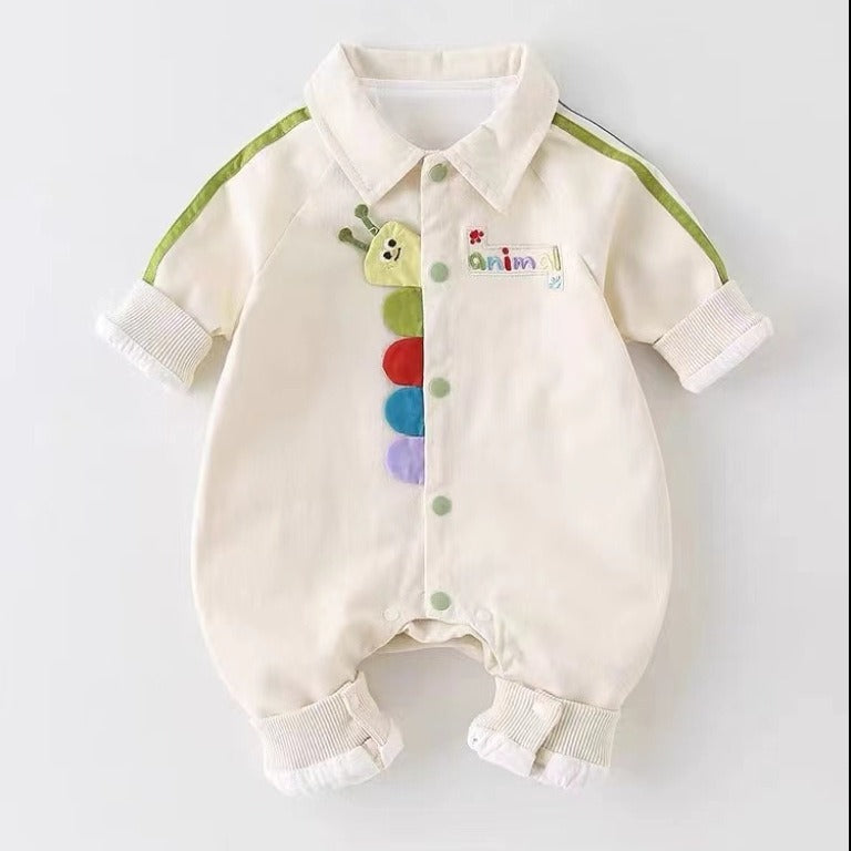 Wonder Baby boys animal romper – soft and playful baby outfit with animal prints by Ju Ju Jam.

