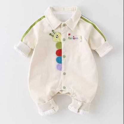 Wonder Baby boys animal romper – soft and playful baby outfit with animal prints by Ju Ju Jam.

