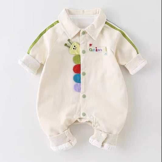 Wonder Baby boys animal romper – soft and playful baby outfit with animal prints by Ju Ju Jam.


