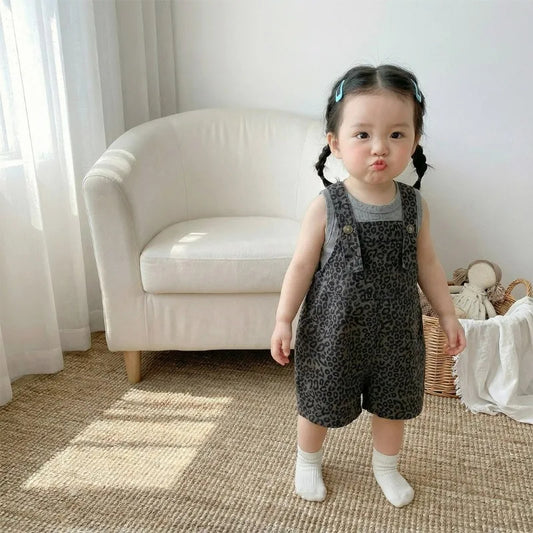 Zuri Wild Baby Girls Two Piece Dungaree Set