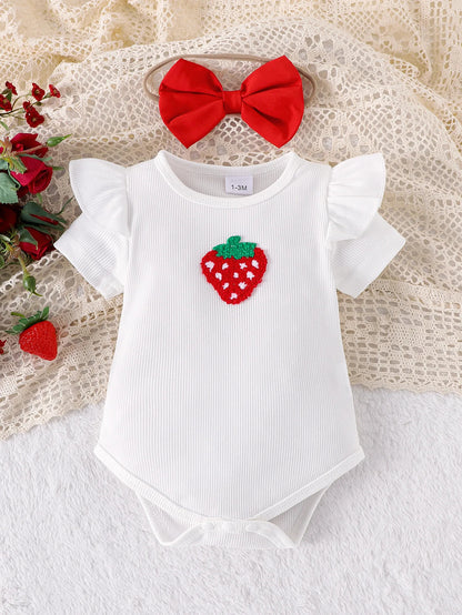 Kinsley Baby Girls Romper Skirt Set with Socks & Bow