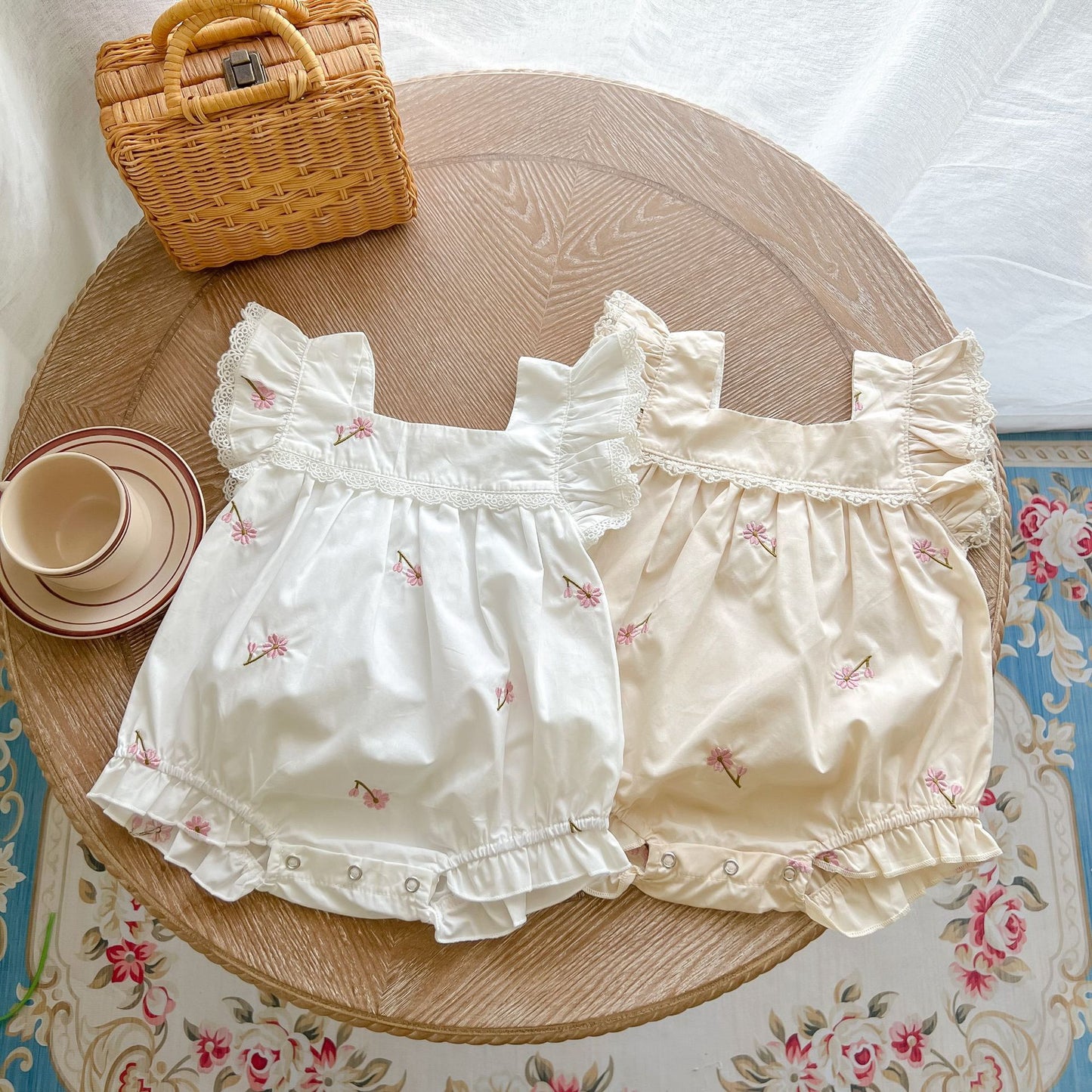 Ju Ju Jam's White Lace Romper: Delicate Details for Little Ones