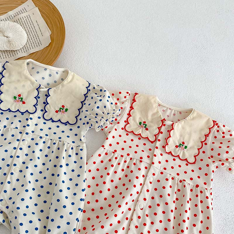 Playful Polka Dotted Romper for Babies and Toddlers