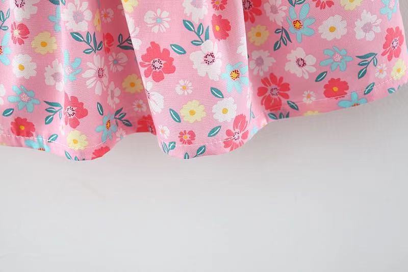 Charming Pink Flowers Sleeves Dress for Children - Ju Ju Jam Brand