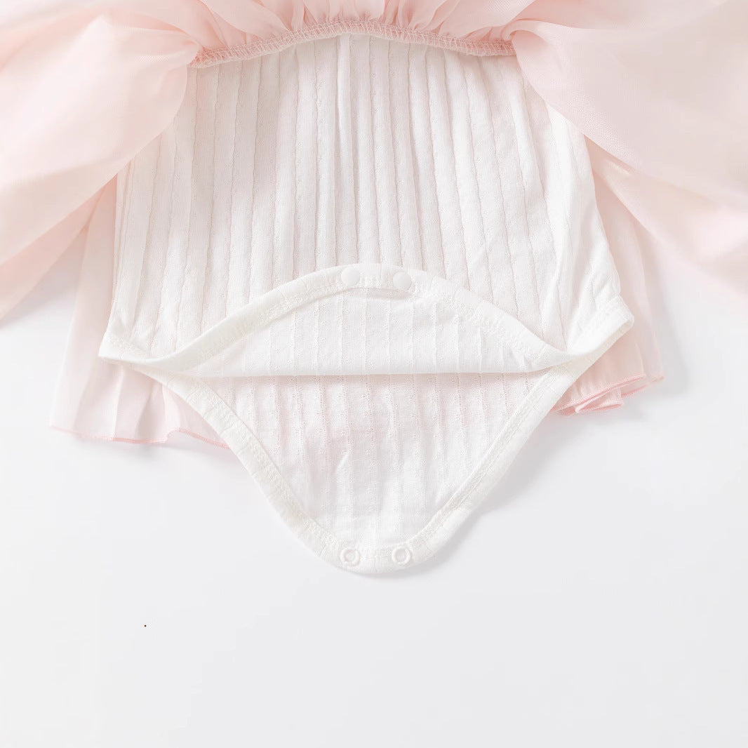 Elegant Bloom Baby Girls Romper Dress Set
