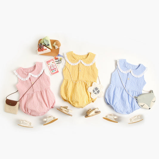 Ju Ju Jam Simple Checkered Rompers: Classic Baby Fashion