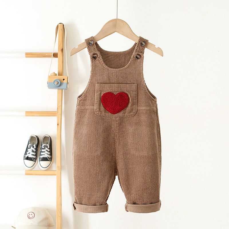 Stylish Corduroy Love Jumpsuit for Kids - Ju Ju Jam Collection