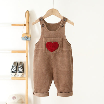 Stylish Corduroy Love Jumpsuit for Kids - Ju Ju Jam Collection