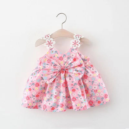 Adorable Kids' Pink Flowers Sleeves Dress by Ju Ju Jam