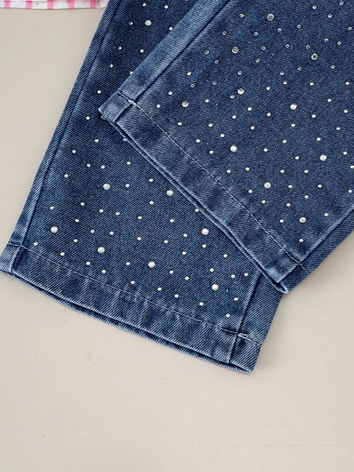 Claire Pearl Denim Three Piece Girls Jeans Set