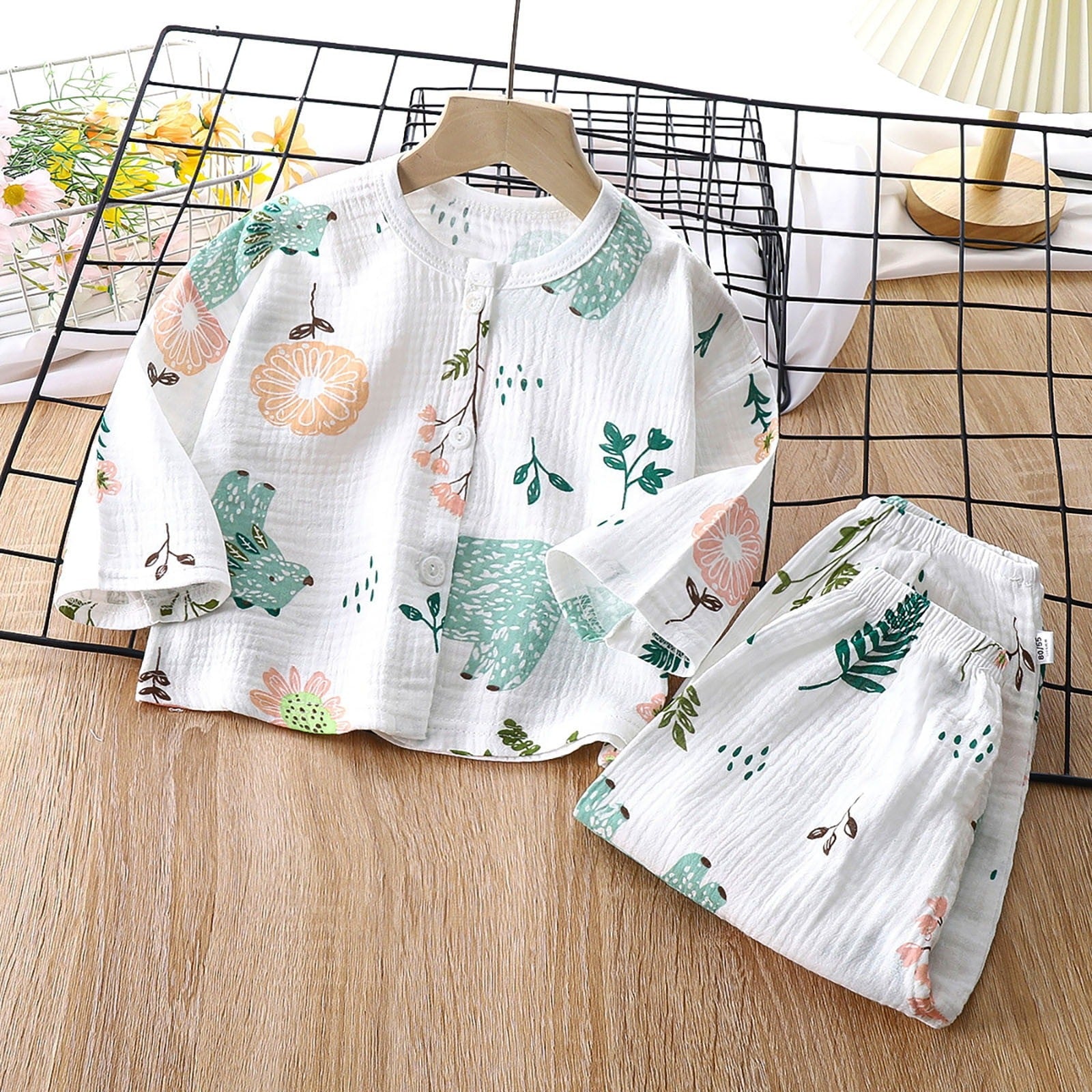 Cute Forest Girls Lounge Wear Set by Ju Ju Jam, featuring an adorable forest-themed design for a cozy, playful look.