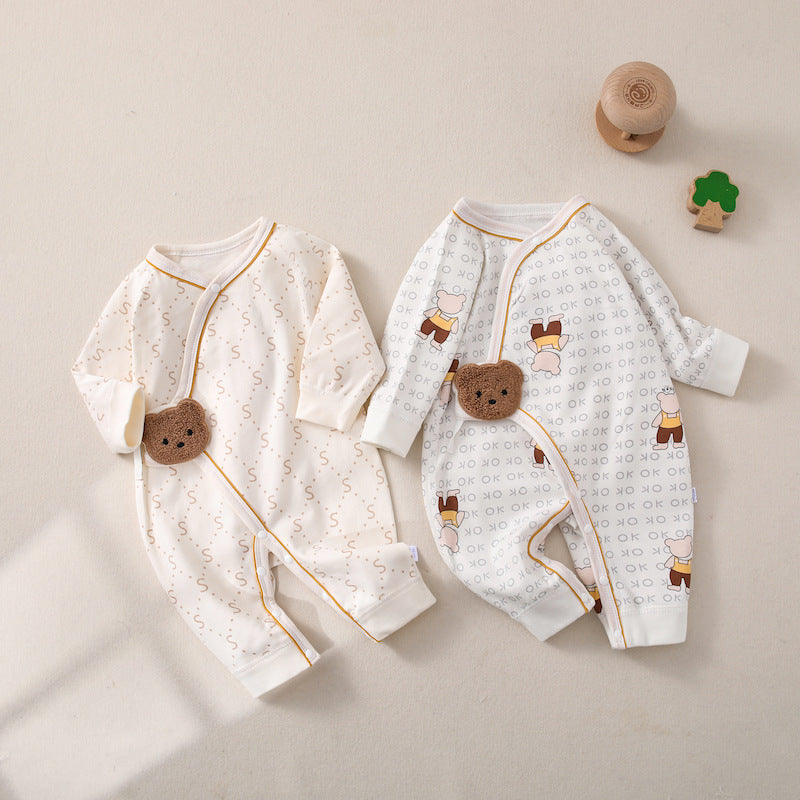 Ju Ju Jam Newborn Side Closure Bear Romper - Adorable and Cozy