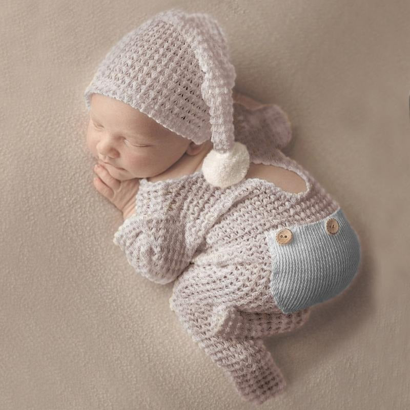 Newborn Baby Photoshoot Jumpsuit with Hat