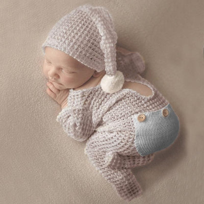 Newborn Baby Photoshoot Jumpsuit with Hat