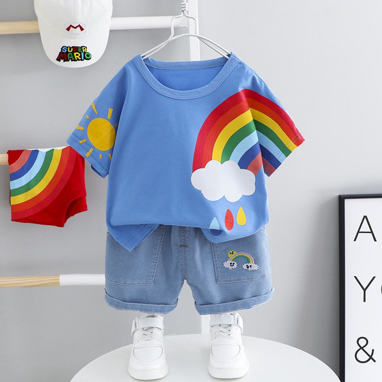 Ju Ju Jam Kids Fashion: Rainbow Drop Boy Clothing Set