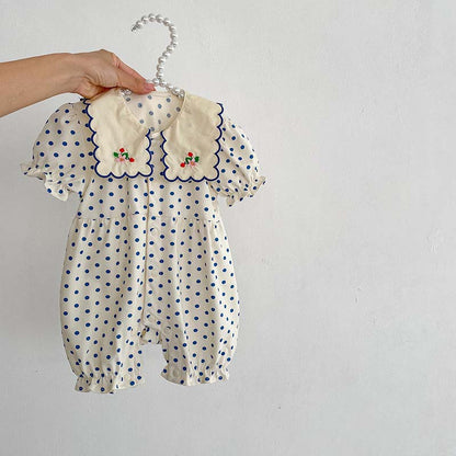 Adorable Baby Romper with Polka Dot Design