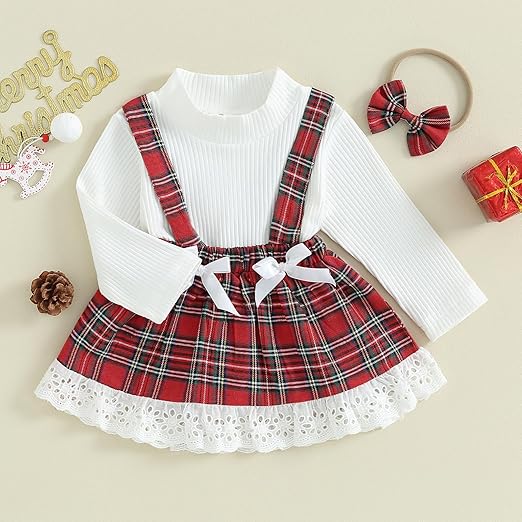 Ju Ju Jam Plaid Charm romper set for baby girls, featuring a cute bow detail, perfect for special occasions.