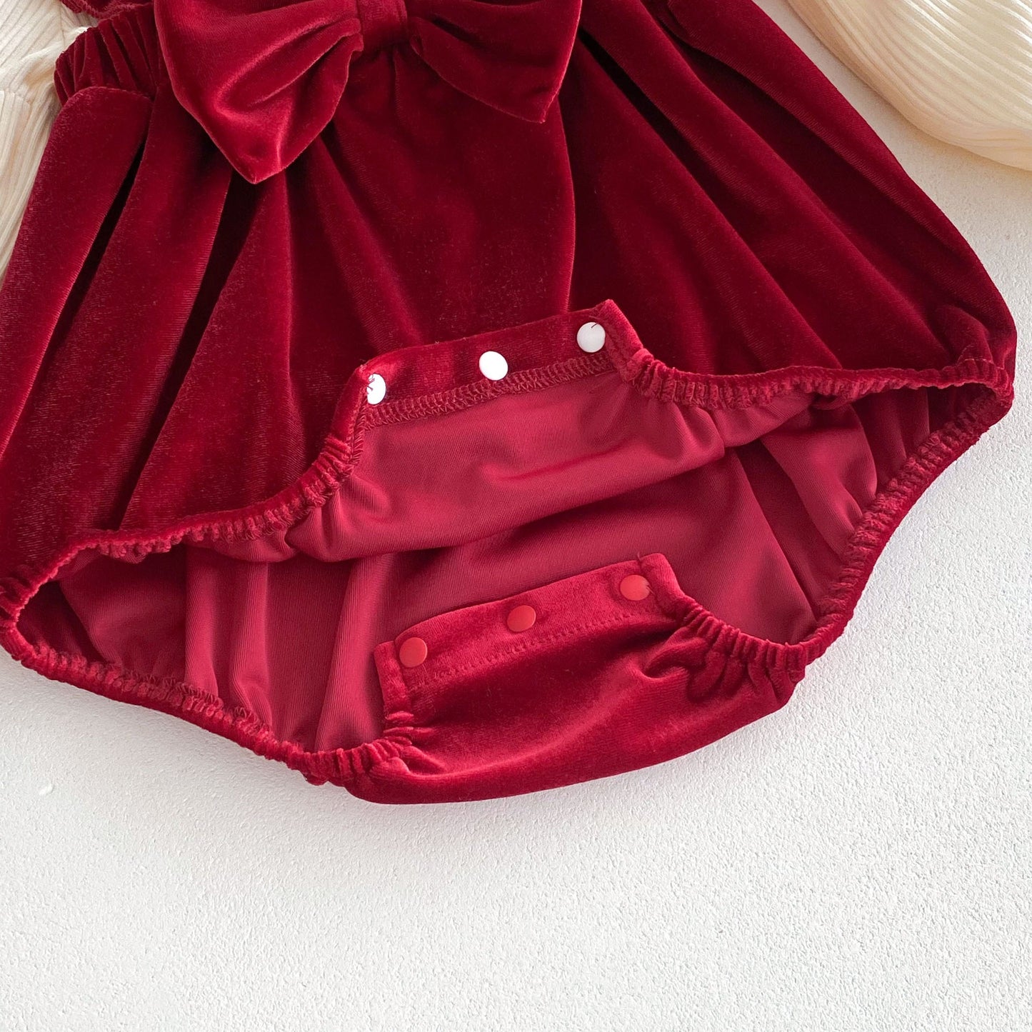 Velvet Wine Baby Girls Romper Dress