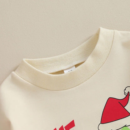 Dashing and cozy Christmas romper for babies, featuring a sweatshirt design, by Ju Ju Jam.