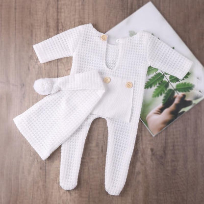 Newborn Baby Photoshoot Jumpsuit with Hat