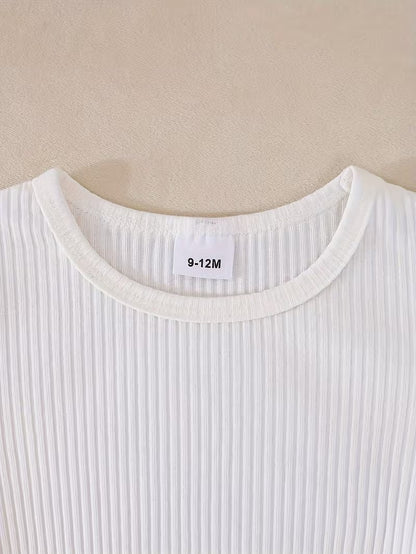 Tiny Teddy Hugs Baby Girls Denim Jumpsuit Set