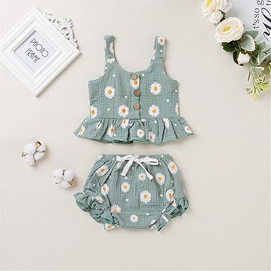 Ju Ju Jam Girls Flower Top and Shorts Set - Charming set with floral print, perfect for summer days.