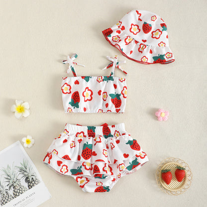 Emilia Berry Baby Girls Love Skirt Set with Hat