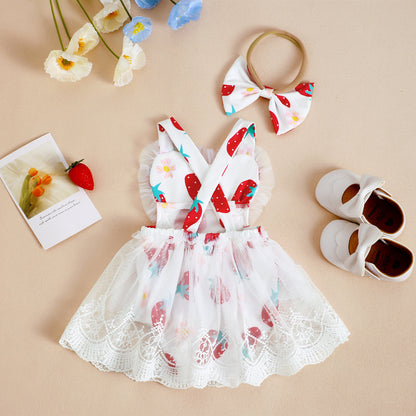 Harriet Berry Baby Girls Bloom Romper Dress with Headbow