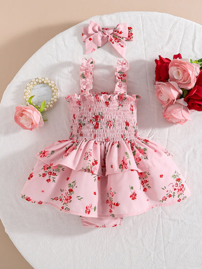Mia Cloud Nine Baby Girls Romper Dress with Hairband