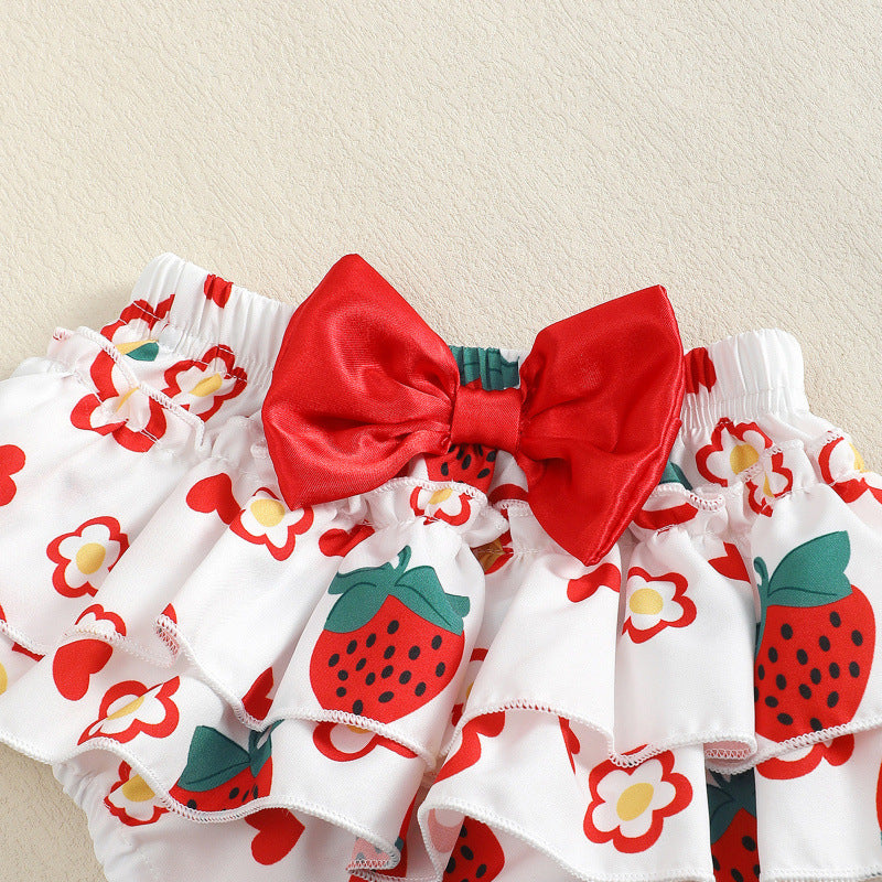 Emilia Berry Baby Girls Love Skirt Set with Hat