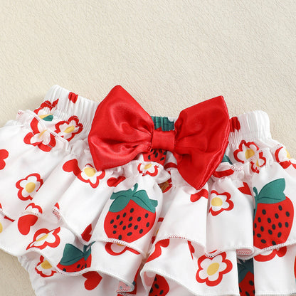 Emilia Berry Baby Girls Love Skirt Set with Hat