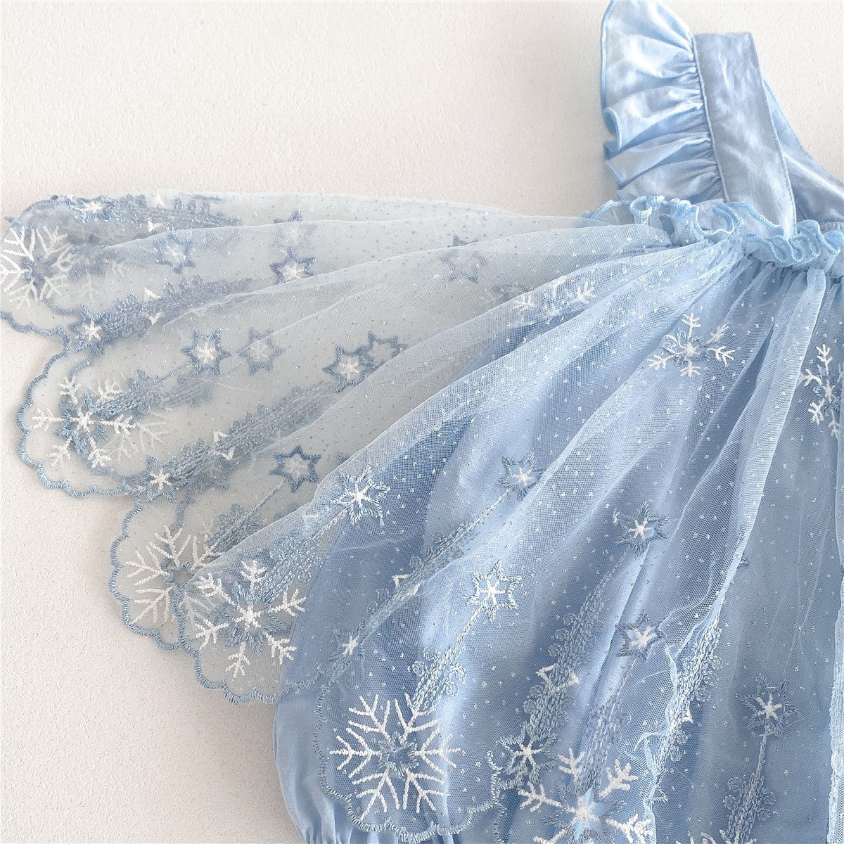 Elsa Embroidered Baby Girls Romper Dress with Hairband