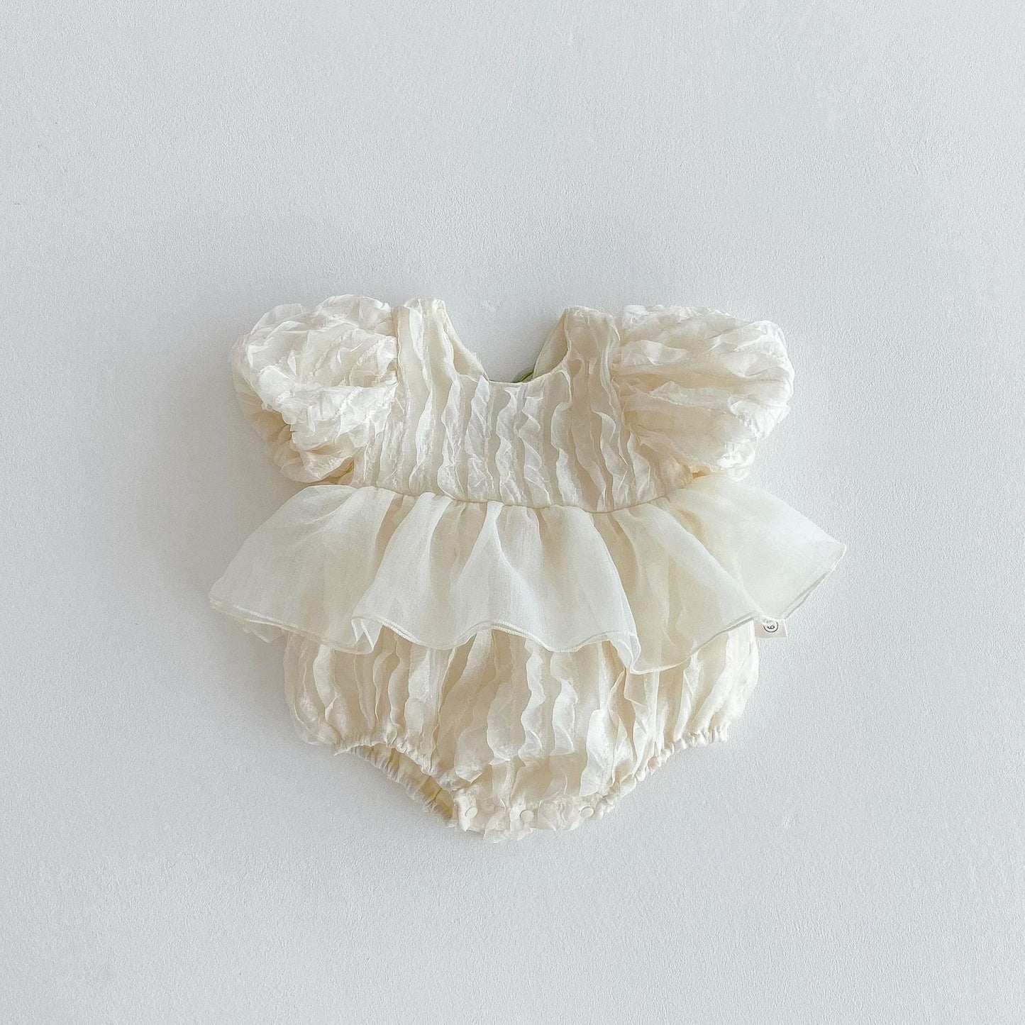 3D Tulips Baby Girls Lace Romper Dress