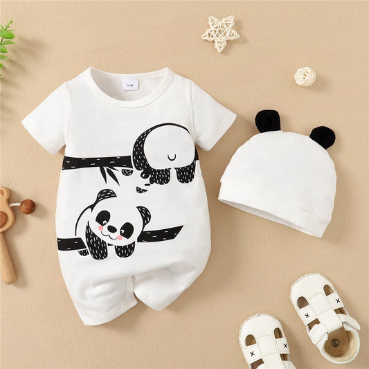 Little Panda Baby Boys and Girls Romper with Hat