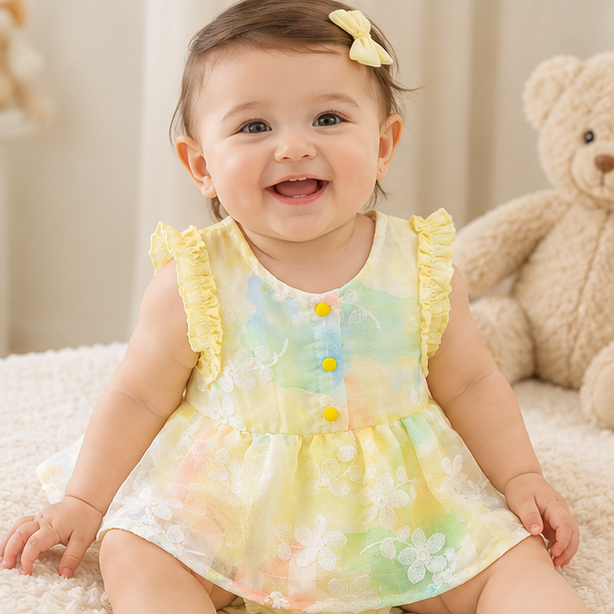 Avya Pastel Petals Baby Girls Romper Dress