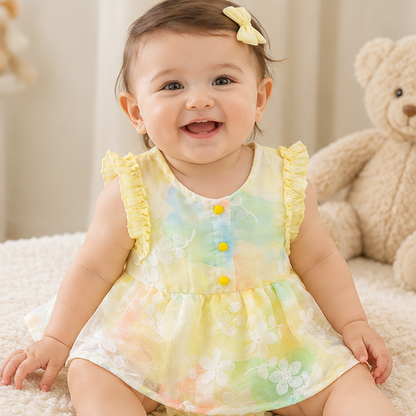 Avya Pastel Petals Baby Girls Romper Dress