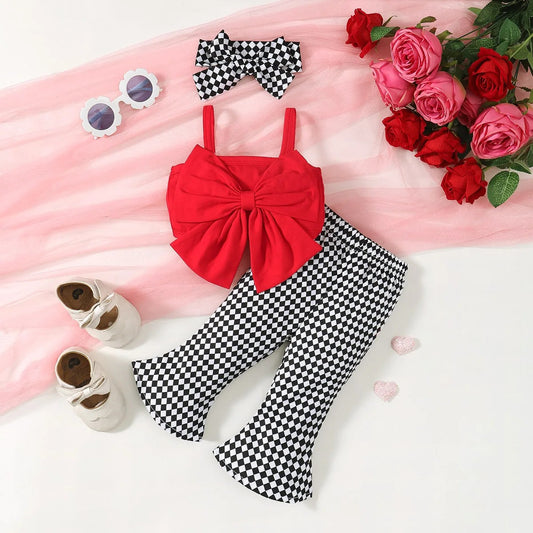 Zoey Baby Girls Plaid Set with Bow