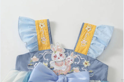 Layla Princess Birthday Baby Girls Romper Dress with Hat