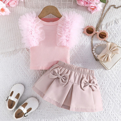 Diana Ruffled Girls Top And Skirt Set
