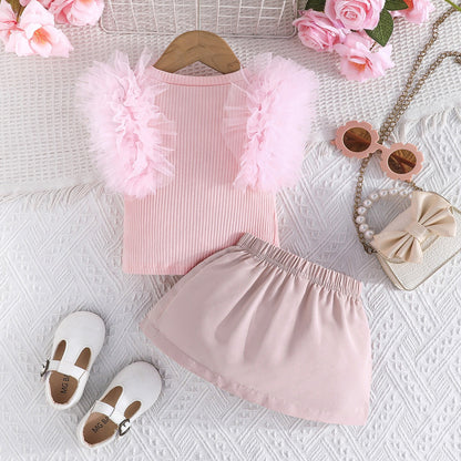Diana Ruffled Girls Top And Skirt Set