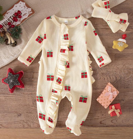 Little Present Baby Girls Romper with Headband