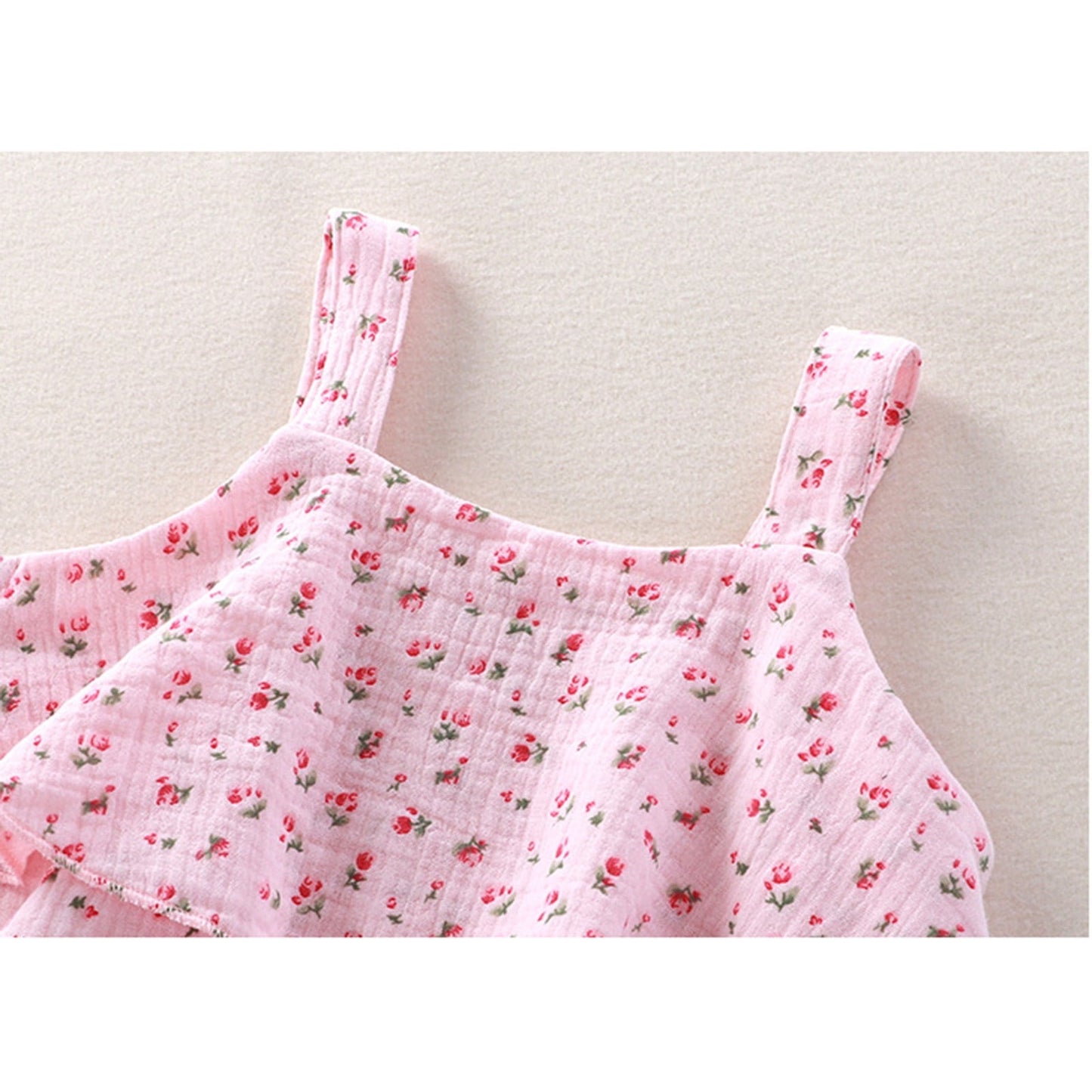 Ju Ju Jam girls outfit – Pink Blossom sleeveless top and shorts set for baby and toddler girls.

