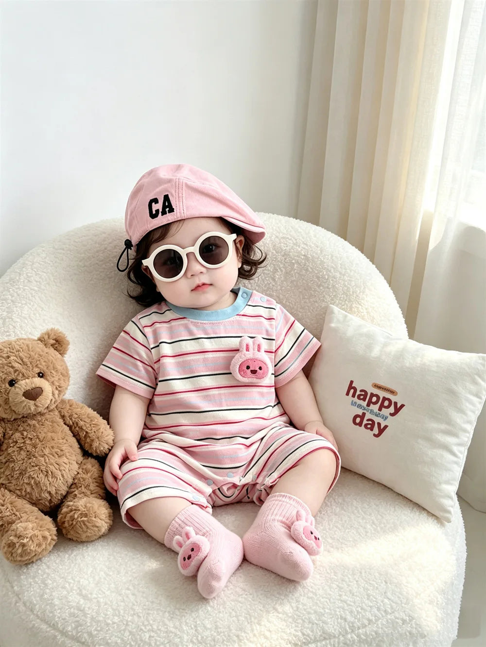 Neil Sweet Smiles Baby Girls Boys Pastel Romper
